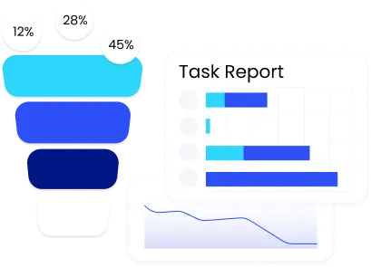 Image Showing Task Report Charts With Percantages